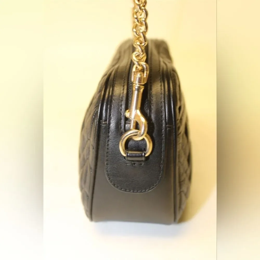 Coach Isla Quilted Leather Chain Crossbody Satchel Bag Purse